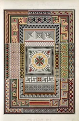 Pompejański nr 3, płyta XXV, z „Gramatyki ornamentu” Owena Jonesa (1809-74)